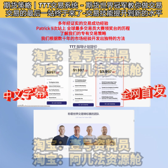 【订单流-日内短线】世界期货冠军交易策略-TTT交易系统-期货世界冠军教你做交易-α阿尔法Trader