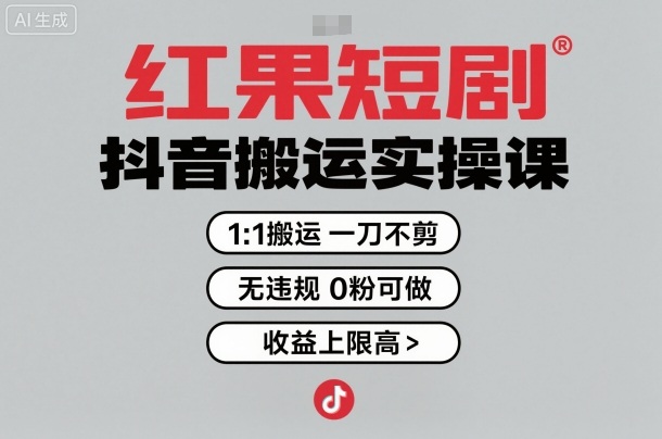 红果短剧拉新之抖音搬运实操课，1：1搬运，一刀不剪，无违规，0粉可做，收益上限高-α阿尔法Trader