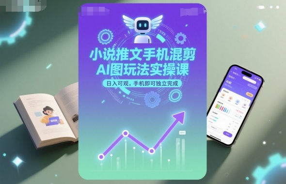小说推文手机混剪AI图玩法实操课，日入可观，手机即可独立完成-α阿尔法Trader