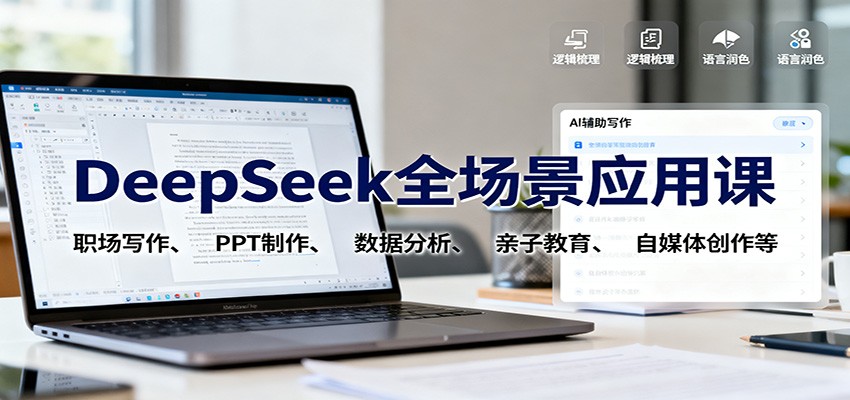 DeepSeek全场景应用课：职场写作、 PPT制作、数据分析、亲子教育、自媒体创作等-α阿尔法Trader