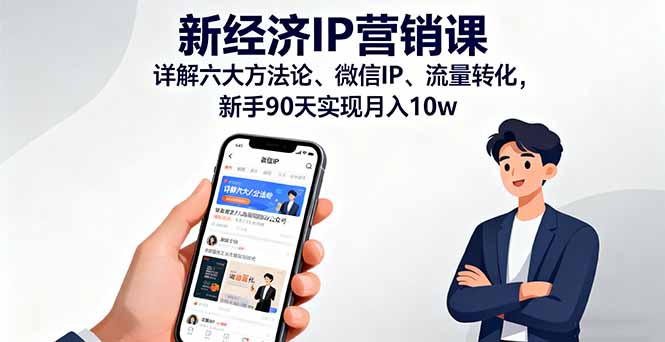 新经济IP营销课：详解六大方法论、微信IP、流量转化，新手90天实现月入10w-α阿尔法Trader