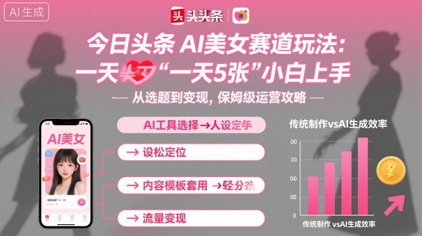 今日头条AI美女赛道玩法，一天轻松5张，小白轻松上手-α阿尔法Trader