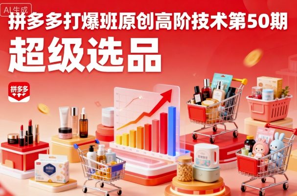 拼多多打爆班原创高阶技术第50期，超级选品-α阿尔法Trader