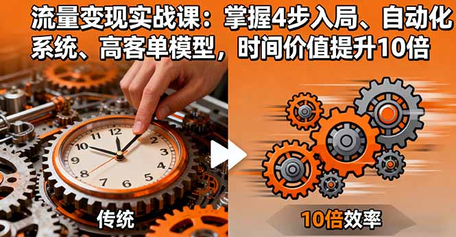 流量变现实战课：掌握4步入局、自动化系统、高客单模型，时间价值提升10倍-α阿尔法Trader
