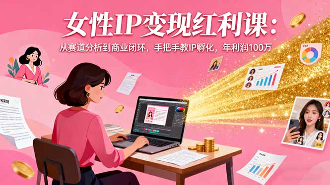 女性IP变现红利课：从赛道分析到商业闭环，手把手教IP孵化，年利润100万-α阿尔法Trader