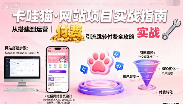 卡哇猫·网站项目，网站搭建与运营以及引流跳转付费-α阿尔法Trader