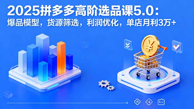 2025拼多多高阶选品课5.0：爆品模型，货源筛选，利润优化，单店月利3万+-α阿尔法Trader