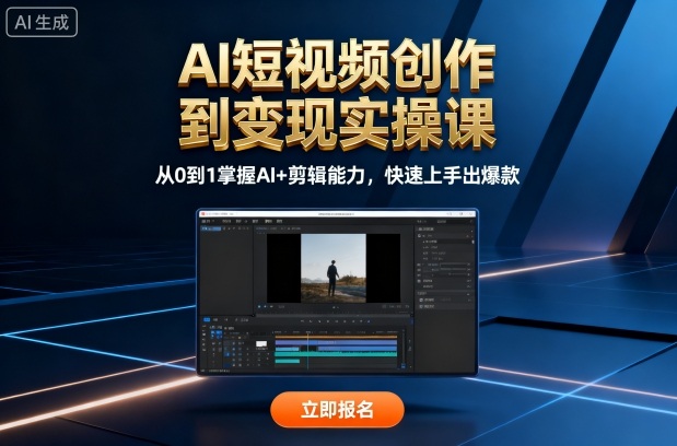 AI短视频创作到变现实操课，从0到1掌握AI+剪辑能力，快速上手出爆款(更新10月)-α阿尔法Trader