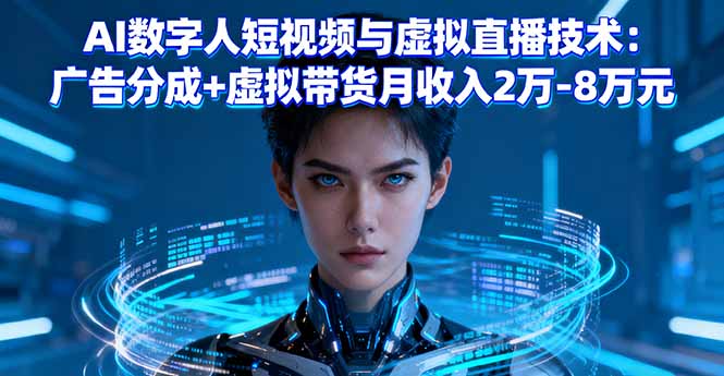 AI数字人短视频与虚拟直播技术：广告分成+虚拟带货月收入2万-8万元-α阿尔法Trader
