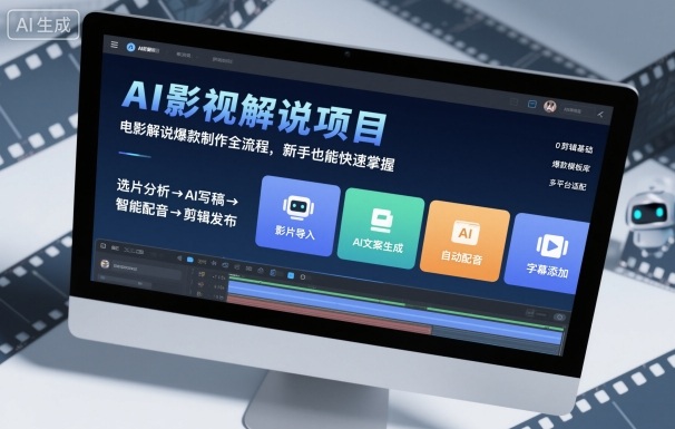 AI影视解说项目，电影解说爆款制作全流程，新手也能快速掌握-α阿尔法Trader