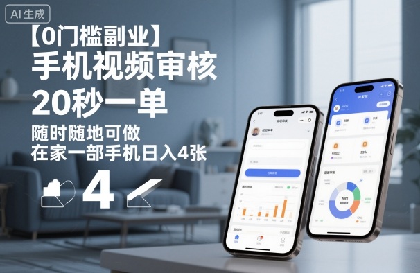 【0门槛副业】手机视频审核，20秒一单，随时随地可做，在家一部手机日入4张【揭秘】-α阿尔法Trader