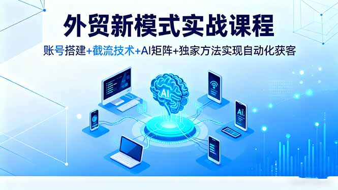 外贸新模式实战课程，账号搭建+截流技术+AI矩阵+独家方法实现自动化获客-α阿尔法Trader