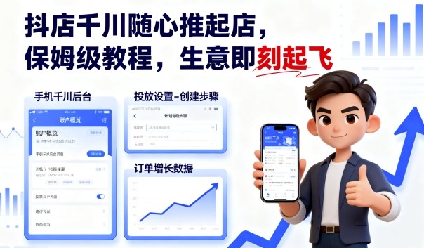 抖店千川随心推起店，保姆级教程，生意即刻起飞-α阿尔法Trader