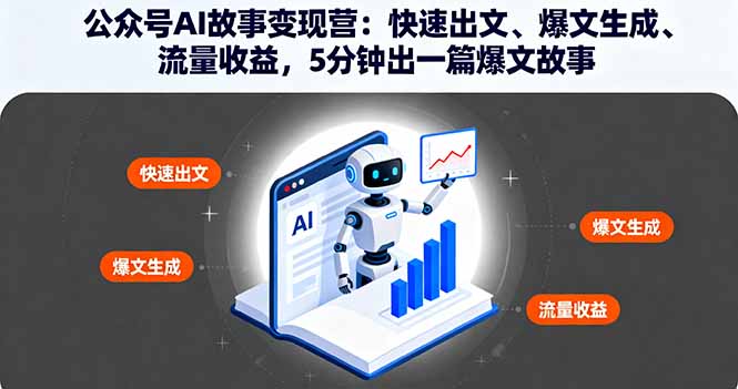 公众号AI故事变现营：快速出文、爆文生成、流量收益，5分钟出一篇爆文故事-α阿尔法Trader