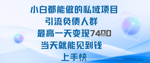 2025年小白都能做的私域项目引流负债人群最高一天变现1k+高变现难度低当天就能见到钱上手快-α阿尔法Trader
