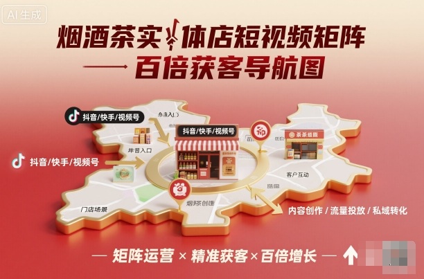 烟酒茶实体店短视频矩阵百倍获客导航图-α阿尔法Trader