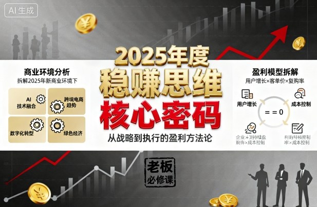 2025年度稳賺思维老板创业营，拆解2025年新商业环境下，企业实现持续盈利的核心密码-α阿尔法Trader
