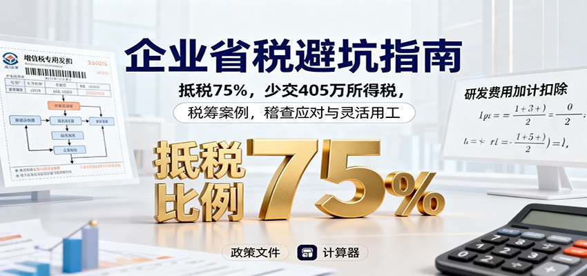 企业省税避坑指南:抵税75%,少交405万所得税,税筹案例,稽查应对与灵活用工-α阿尔法Trader