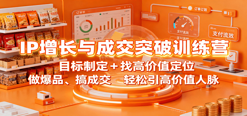 IP增长与成交突破训练营：目标制定+找高价值定位，做爆品、搞成交，轻松引高价值人脉-α阿尔法Trader