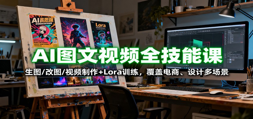 AI图文视频全技能课:生图/改图/视频制作+Lora训练,覆盖电商 、设计多场景-α阿尔法Trader