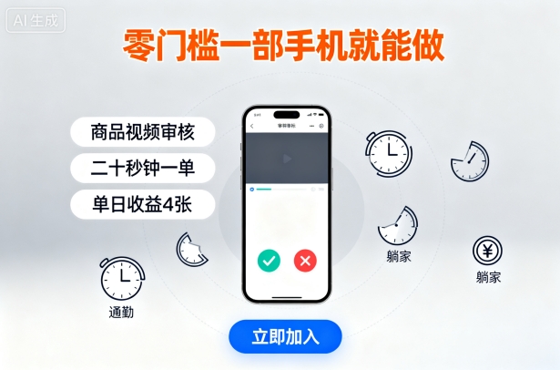 零门槛一部手机就能做，商品视频审核，通勤躺家碎片时间都能做，二十秒钟一单，单日收益4张【揭秘】-α阿尔法Trader