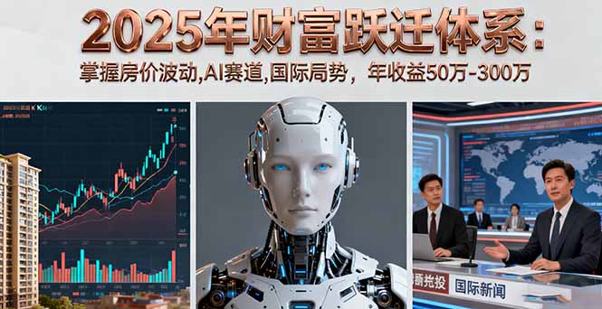 2025年财富跃迁体系：掌握房价波动,AI赛道,国际局势，年收益50万-300万-α阿尔法Trader