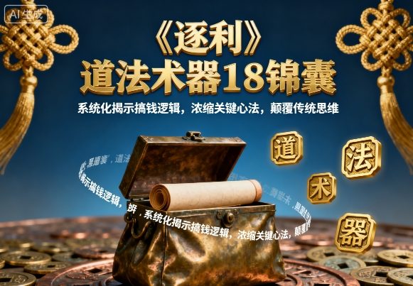 《逐利》道法术器18锦囊，系统化揭示搞钱逻辑，浓缩关键心法，颠覆传统思维-α阿尔法Trader