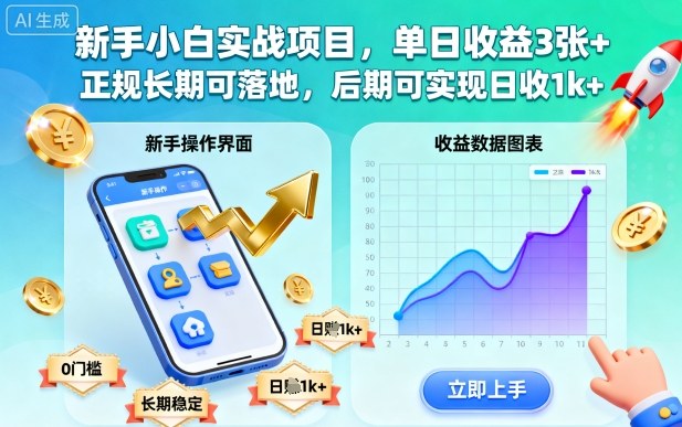 新手小白实战项目，单日收益3张+，正规长期可落地，后期可实现日收1k+【揭秘】-α阿尔法Trader