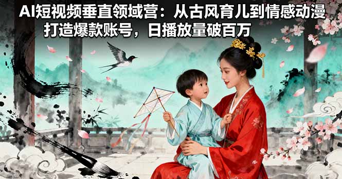 AI短视频垂直领域营：从古风育儿到情感动漫，打造爆款账号,日播放量破百万-α阿尔法Trader