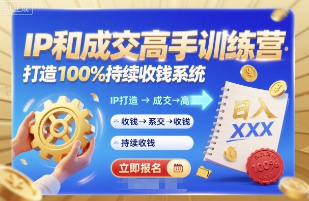 带你成为IP和成交高手的训练营，打造100%持续收钱系统-α阿尔法Trader