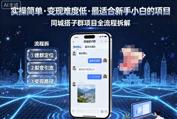 实操简单，变现难度低，最适合新手小白做的项目，每天轻松收入3张，同城搭子群项目全流程拆解-α阿尔法Trader