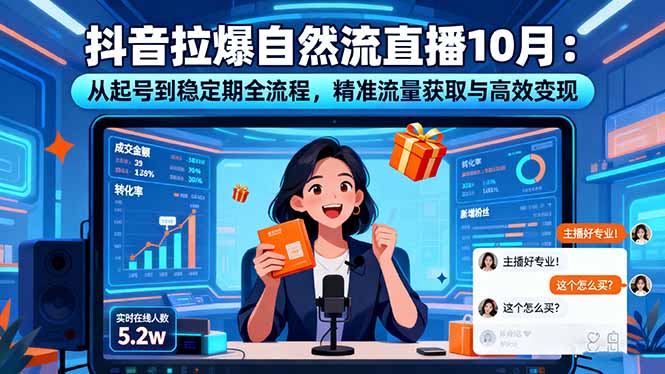 抖音拉爆自然流直播10月：从起号到稳定期全流程，精准流量获取与高效变现-α阿尔法Trader