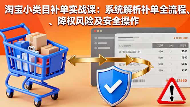 淘宝小类目补单实战课：系统解析补单全流程、降权风险及安全操作-α阿尔法Trader