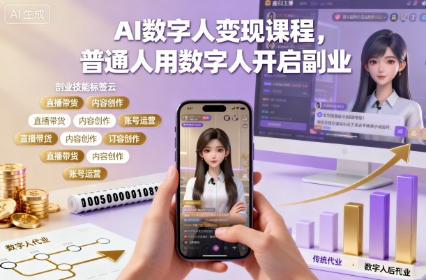 AI数字人变现课程，普通人用数字人开启副业-α阿尔法Trader