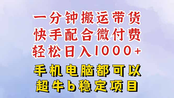 快手黑科技一分钟搬运带货，一刀不剪过原创，微付费投流玩法，轻松日入…-α阿尔法Trader