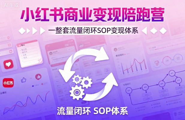 小红书商业变现陪跑营，轻IP矩阵 私域获客 聚光投流，一整套流量闭环SOP变现体系-α阿尔法Trader