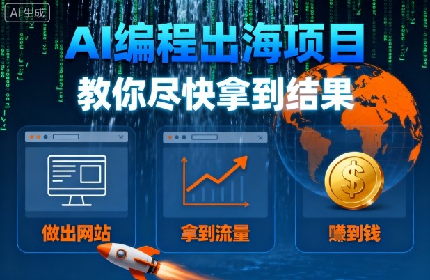 AI编程出海项目，教你尽快拿到结果-做出网站、拿到流量、賺到钱-α阿尔法Trader