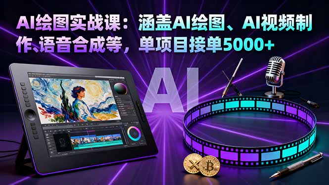 AI绘图实战课：涵盖AI绘图、AI视频制作、语音合成等，单项目接单5000+-α阿尔法Trader