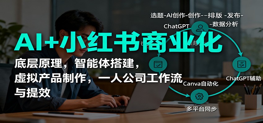 AI+小红书商业化，底层原理，智能体搭建，虚拟产品制作，一人公司工作流与提效-α阿尔法Trader