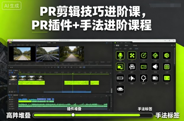 PR剪辑技巧进阶课，PR插件+手法进阶课程-α阿尔法Trader