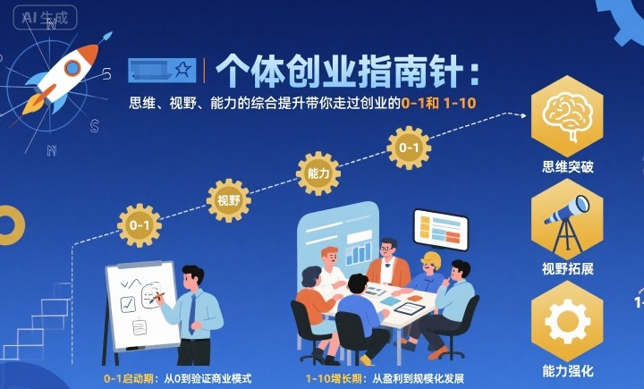 个体创业指南针，思维、视野、能力的综合提升带你走过创业的0-1和1-10【音频】-α阿尔法Trader
