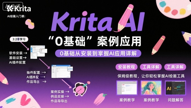 Krita AI绘画入门课，0基础从安装到案例应用krita AI使用详解-α阿尔法Trader