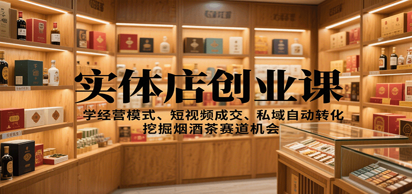 实体店创业课：学经营模式、短视频成交、私域自动转化，挖掘烟酒茶赛道机会-α阿尔法Trader