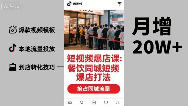 短视频爆店课，餐饮同城短视频爆店打法-α阿尔法Trader