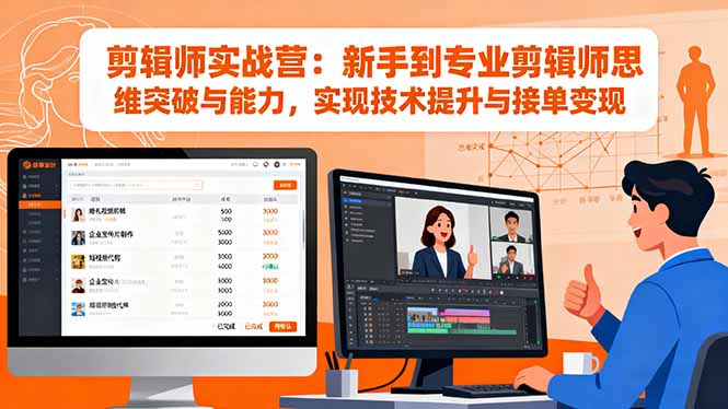 剪辑师实战营：新手到专业剪辑师思维突破与能力，实现技术提升与接单变现-α阿尔法Trader