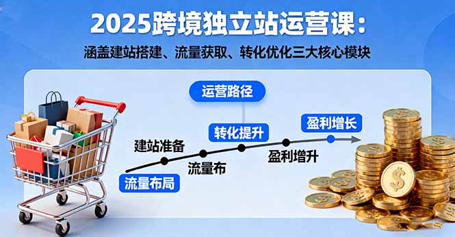 2025跨境独立站运营课：涵盖建站搭建、流量获取、转化优化三大核心模块-α阿尔法Trader