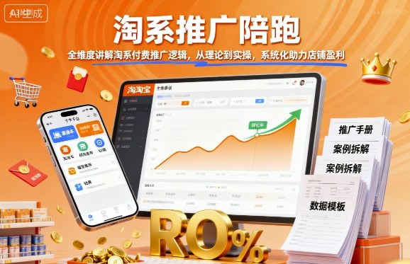 淘系推广陪跑，全维度讲解淘系付费推广逻辑，从理论到实操，系统化助力店铺盈利-α阿尔法Trader