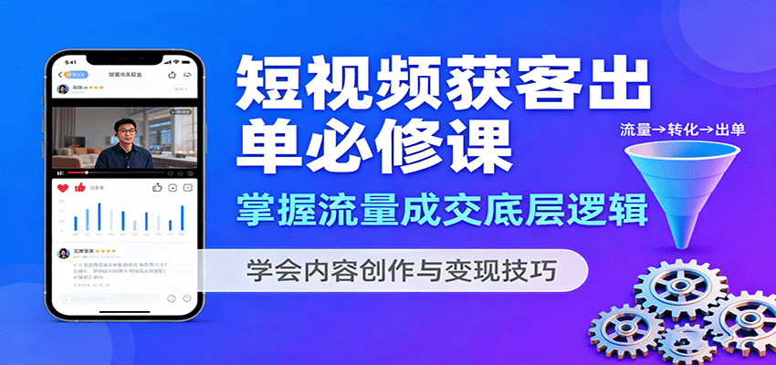 短视频获客出单必修课：掌握流量成交底层逻辑，学会内容创作与变现技巧-α阿尔法Trader