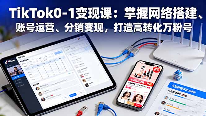 TikTok0-1变现课：掌握网络搭建、账号运营、分销变现，打造高转化万粉号-α阿尔法Trader