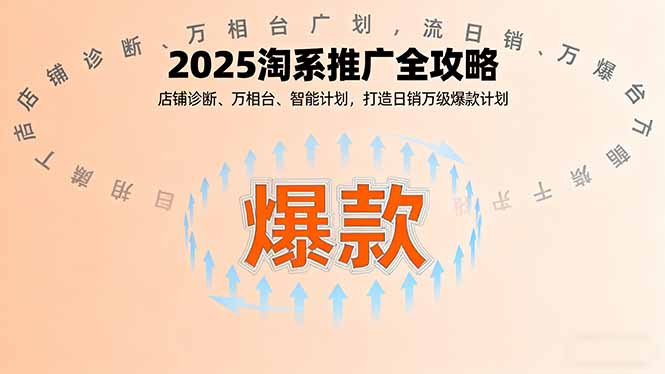 2025淘系推广全攻略，店铺诊断、万相台、智能计划，打造日销万级爆款计划-α阿尔法Trader